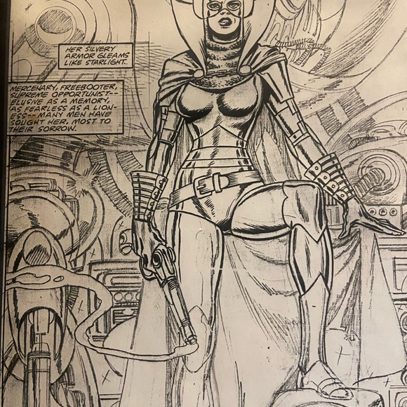 Dave Cockrum’s Iron Maiden from revival of THUNDER Agents Framed Black and White - Picture 5 of 17